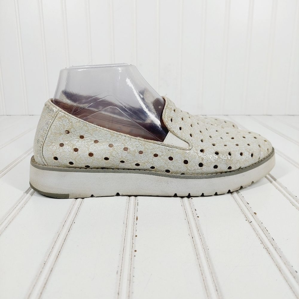 Johnston & Murphy Gray Laser Cut Leather Elastic Gore Loafers Sneakers E966 - Picture 5 of 14